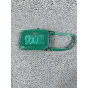 WalletBe Wallet Green Leather Accordion Zip Around